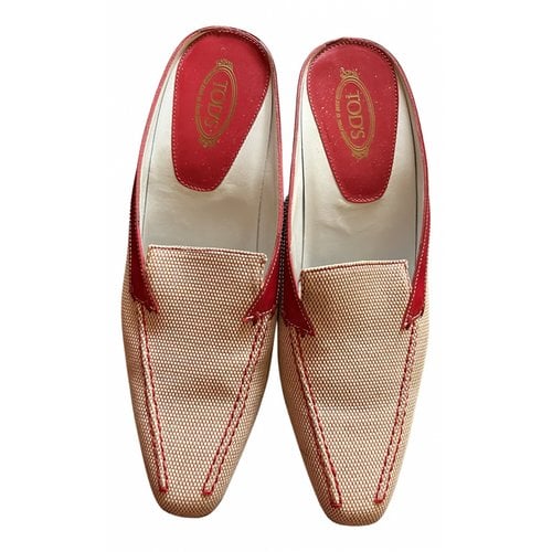 Pre-owned Tod's Cloth Mules In Red