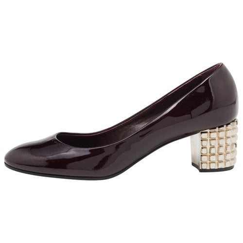 Pre-owned Casadei Patent Leather Heels In Burgundy