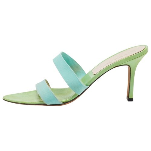 Pre-owned Givenchy Patent Leather Sandal In Green