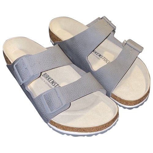 Pre-owned Birkenstock Leather Sandals In Grey
