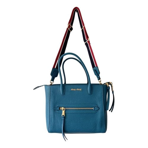 Pre-owned Miu Miu Leather Crossbody Bag In Blue
