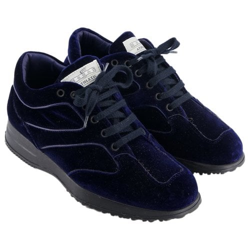 Pre-owned Hogan Cloth Trainers In Navy