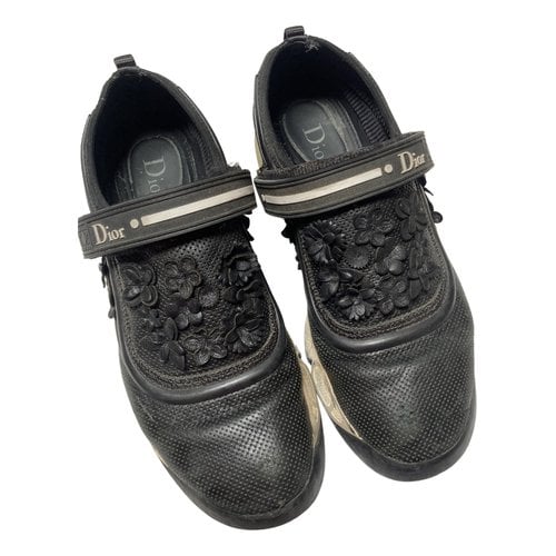 Pre-owned Dior Fusion Leather Trainers In Black