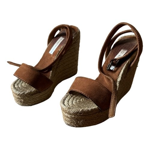 Pre-owned L'autre Chose Leather Espadrilles In Brown