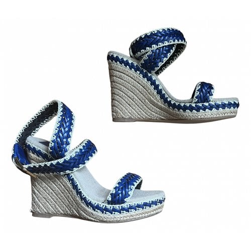 Pre-owned Tory Burch Leather Espadrilles In Blue