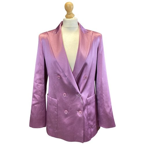 Pre-owned Max Mara Atelier Silk Blazer In Purple