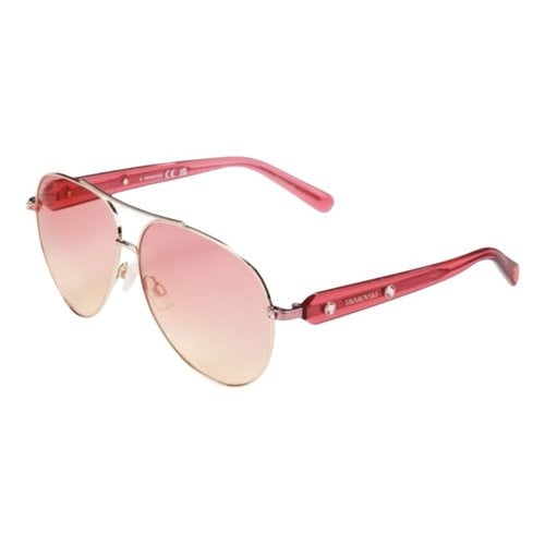 Pre-owned Swarovski Aviator Sunglasses In Pink