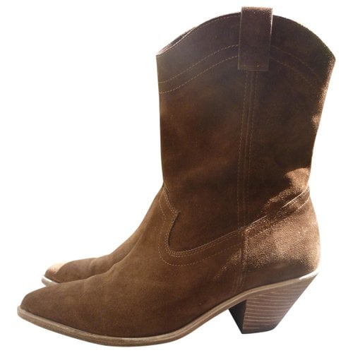Pre-owned Ba&sh Western Boots In Brown