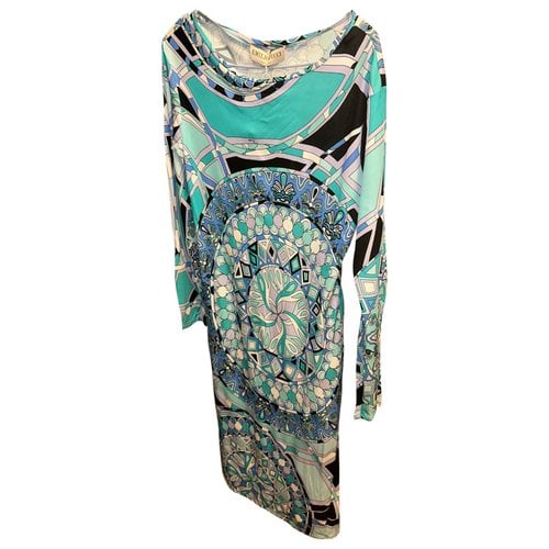 Pre-owned Emilio Pucci Mid-length Dress In Turquoise