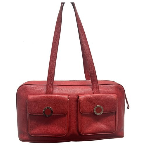Pre-owned Bvlgari Leather Handbag In Red