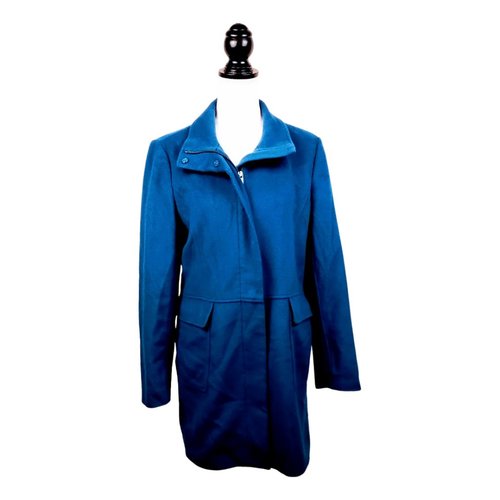 Pre-owned Ann Taylor Wool Coat In Blue