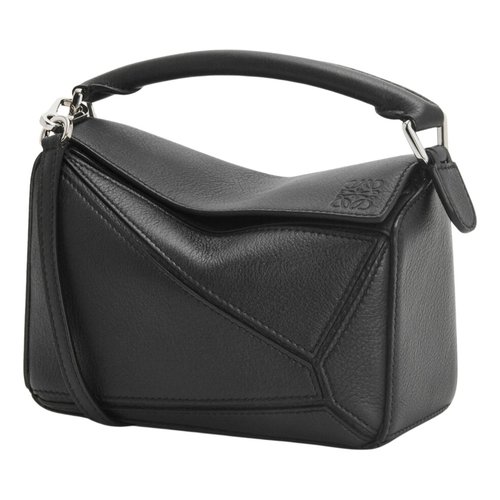 Pre-owned Loewe Puzzle Leather Handbag In Black