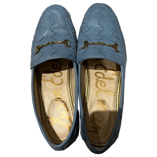 Pre-owned Sam Edelman Leather Flats In Blue