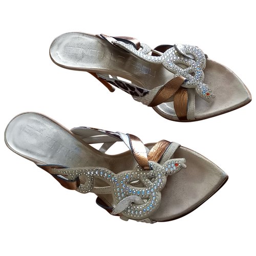 Pre-owned Giancarlo Paoli Leather Sandals In Beige