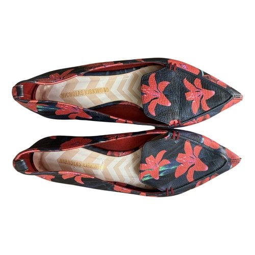Pre-owned Nicholas Kirkwood Leather Flats In Multicolour