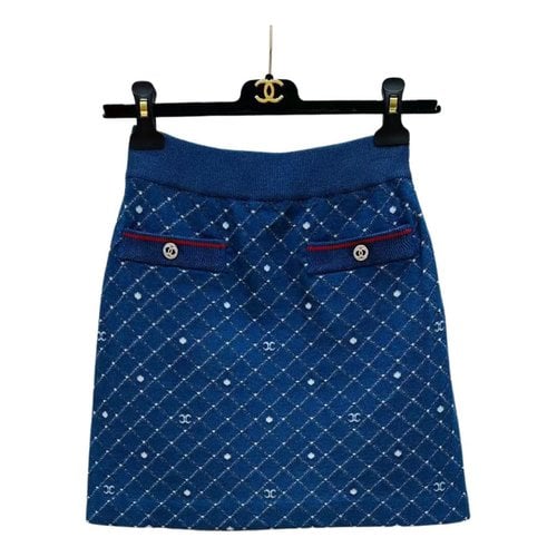 Pre-owned Chanel Mini Skirt In Blue