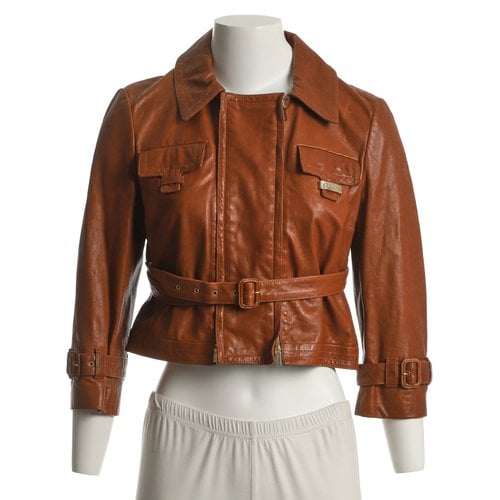 Pre-owned Celine Leather Jacket In Brown