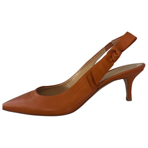 Pre-owned Gianvito Rossi Leather Sandals In Orange