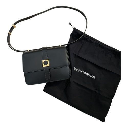 Pre-owned Emporio Armani Leather Crossbody Bag In Black