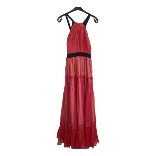 Pre-owned Roberto Cavalli Silk Maxi Dress In Red