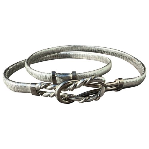 Pre-owned Rodo Leather Belt In Silver