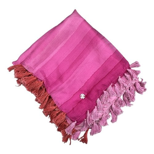 Pre-owned Roberto Cavalli Silk Scarf In Pink