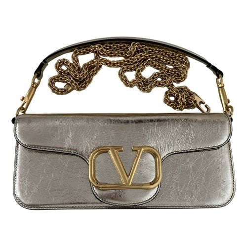 Pre-owned Valentino Garavani Loco Leather Handbag In Gold