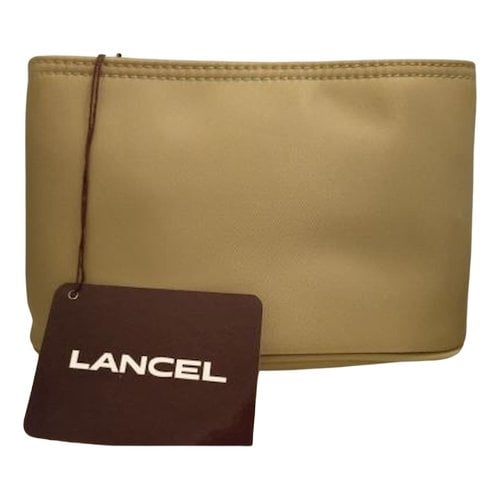 Pre-owned Lancel Clutch Bag In Beige