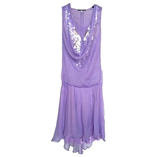 Pre-owned Patrizia Pepe Silk Mid-length Dress In Purple