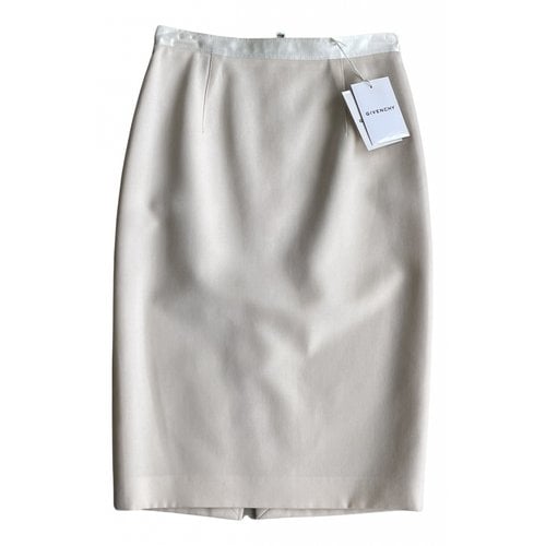 Pre-owned Givenchy Wool Mid-length Skirt In Ecru