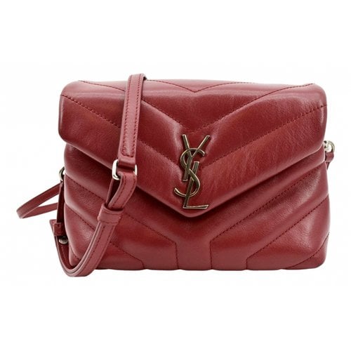 Pre-owned Saint Laurent Loulou Leather Crossbody Bag In Red
