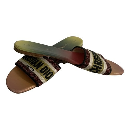 Pre-owned Dior Leather Sandals In Green