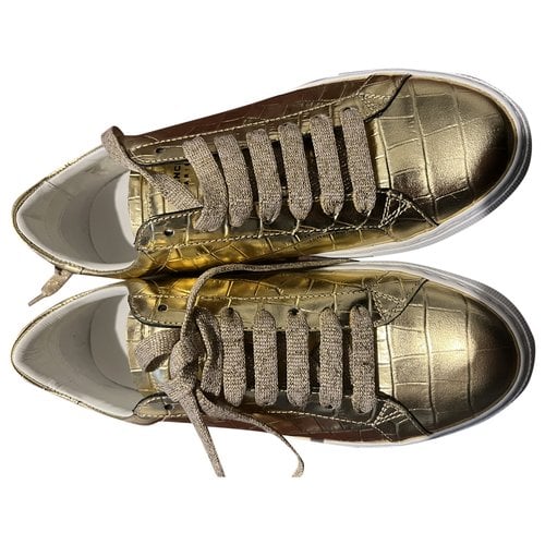 Pre-owned Givenchy Leather Trainers In Gold