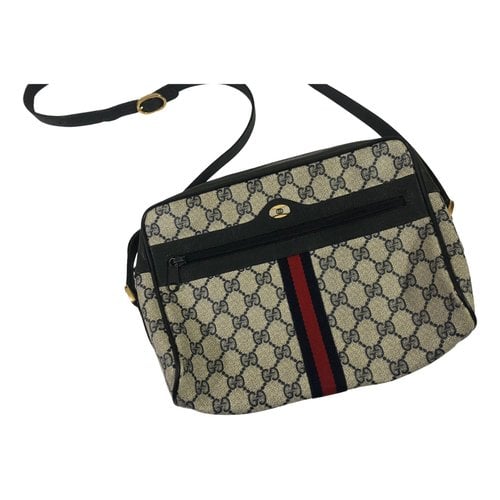 Pre-owned Gucci Gg Marmont Leather Crossbody Bag In Brown