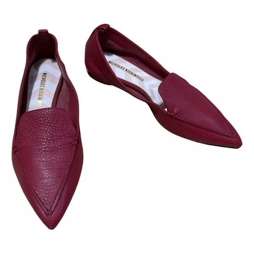 Pre-owned Nicholas Kirkwood Leather Ballet Flats In Red