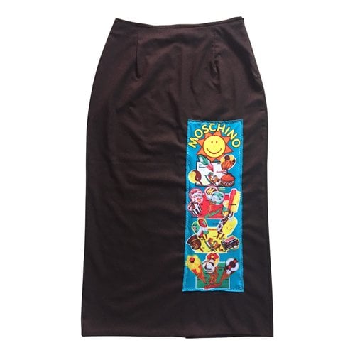 Pre-owned Moschino Silk Mid-length Skirt In Brown