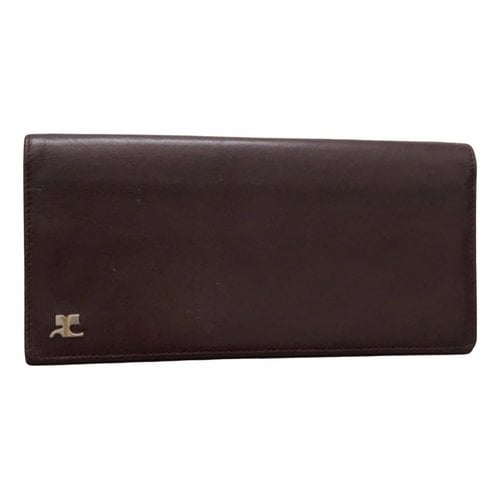 Pre-owned Courrèges Leather Wallet In Burgundy