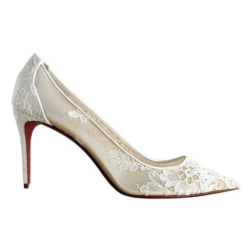 Pre-owned Christian Louboutin Cloth Heels In White