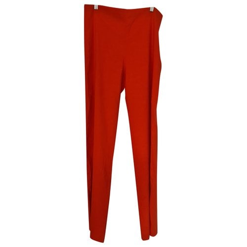 Pre-owned Theory Linen Large Pants In Orange