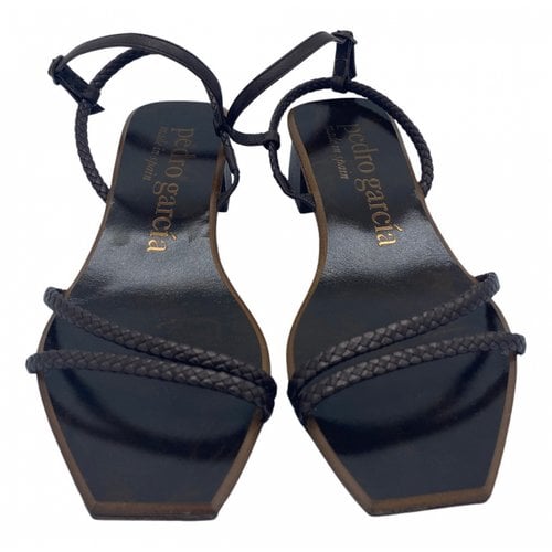 Pre-owned Pedro Garcia Leather Sandal In Brown