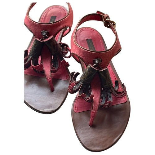 Pre-owned Louis Vuitton Cloth Sandal In Red