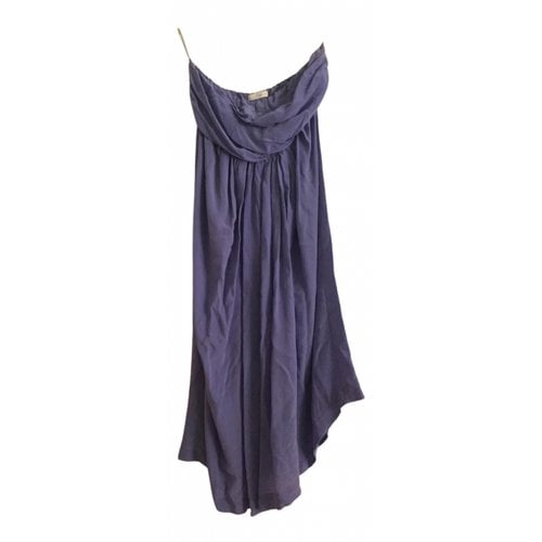 Pre-owned Sonia De Nisco Silk Mid-length Dress In Purple