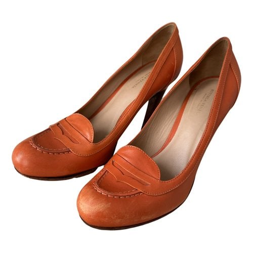 Pre-owned Bottega Veneta Leather Heels In Orange