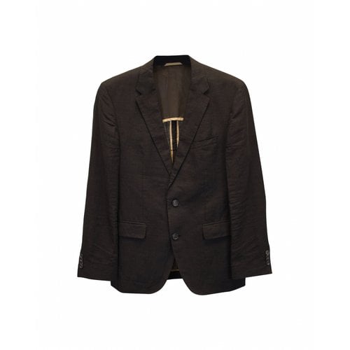 Pre-owned Hugo Boss Linen Suit In Brown