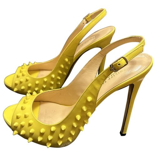 Pre-owned Philipp Plein Leather Heels In Yellow