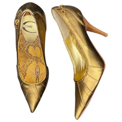 Pre-owned Just Cavalli Leather Heels In Gold
