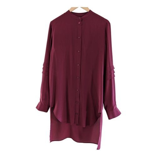 Pre-owned Mcq By Alexander Mcqueen Silk Shirt In Burgundy