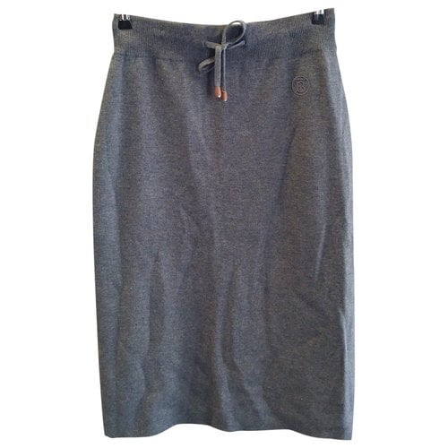 Pre-owned Burberry Cashmere Mid-length Skirt In Grey