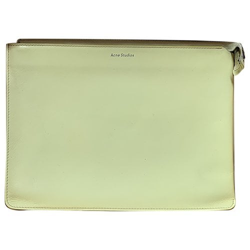 Pre-owned Acne Studios Leather Clutch Bag In Yellow