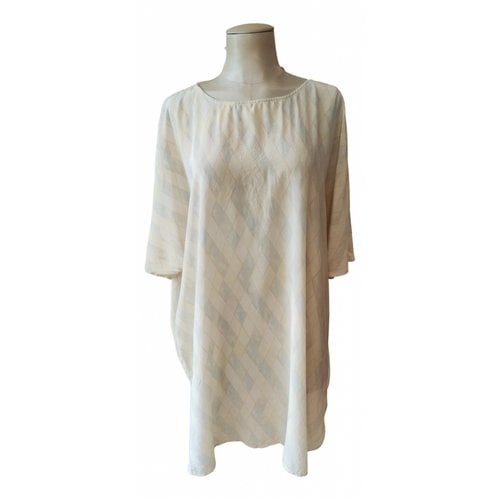 Pre-owned Stine Goya Silk Mid-length Dress In Beige